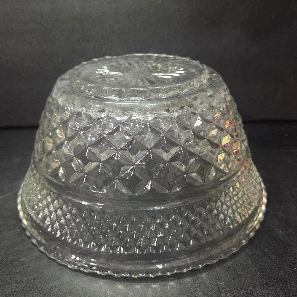 Anchor Hocking Wexford Serving Bowl, Vintage Clear Glassware, Table‎ Centerpiece